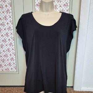 Banana Republic XL Elegant Black Women's Top Ruffle Sleeve